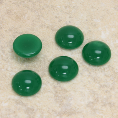 Glass Medium Dome Cabochon - Round 11MM CHRYSOPHRASE