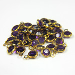 Plastic Channel Stone in Setting with 1 Loop 4MM AMETHYST-Brass