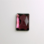 Glass Flat Back Foiled Rauten Rose - Cushion 18x13MM AMETHYST