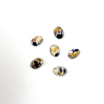 Glass Medium Dome Lampwork Cabochon - Oval 06x4MM MULTI GOLD SILVER with  AVENTURINE (04266)