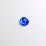 Glass Flat Back Foiled Rauten Rose - Round 07MM SAPPHIRE