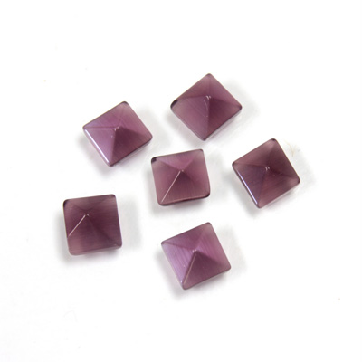 Fiber-Optic Cabochon - Pyramid Top 06x6MM CAT'S EYE PURPLE