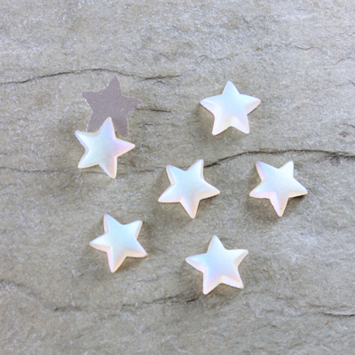 Glass Cabochon - Star 08MM MATTE CRYSTAL AB Foiled