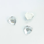 Plastic Flat Back Foiled Rose Cut Rhinestone - Heart 11x10MM CRYSTAL