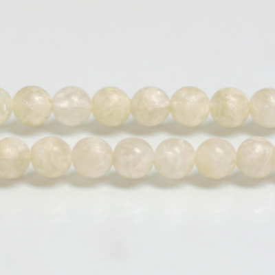 Plastic Bead - Linen Quartz Color Smooth Round 08MM MATTE CRYSTAL