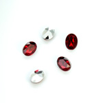 Plastic Point Back Foiled Stone - Oval 08x6MM RUBY