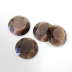 Fiber-Optic Flat Back Stone with Faceted Top and Table - Round 13MM CAT'S EYE BROWN