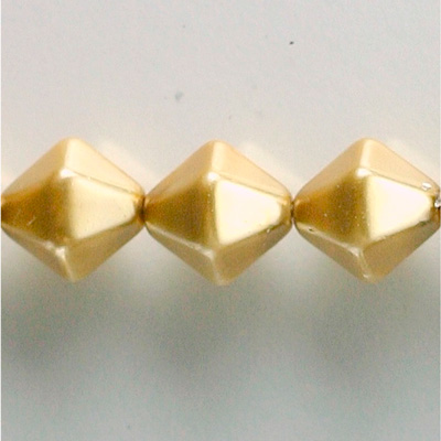 Czech Glass Pearl Bead - Hex/Lantern 12MM GOLD 70486