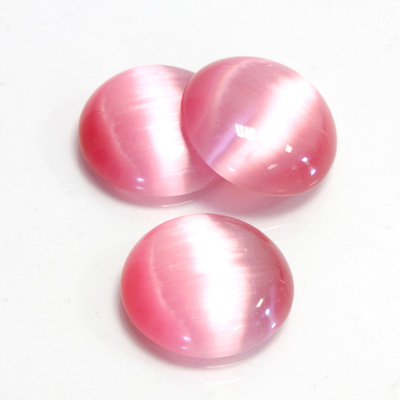 Fiber-Optic Cabochon - Round 18MM CAT'S EYE LT PINK