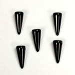 Czech Pressed Glass Bead - Smooth Spike 05x13MM JET