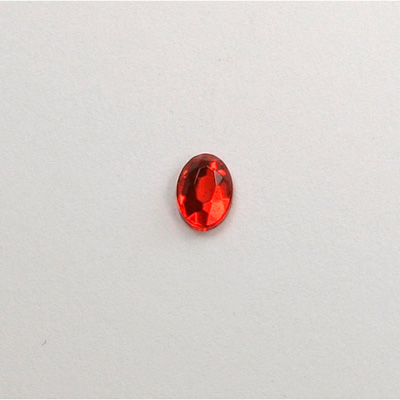 Glass Flat Back Rose Cut Faceted Foiled Stone - Oval 07x5MM HYACINTH