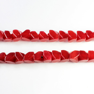 Gemstone Faceted V-Cut Bead 08x8MM QUARTZ DYED GARNET