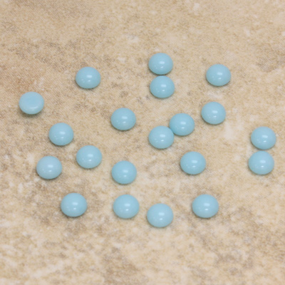 Glass Medium Dome Cabochon - Round 04MM LT BLUE TURQUOISE