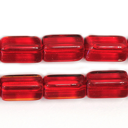 Czech Glass Fire Polished Bead - Atlas 15x10MM RUBY