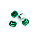 Plastic Point Back Foiled Stone - Cushion Octagon 10x8MM EMERALD
