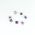 Plastic Point Back Foiled Stone - Square 04x4MM LT AMETHYST