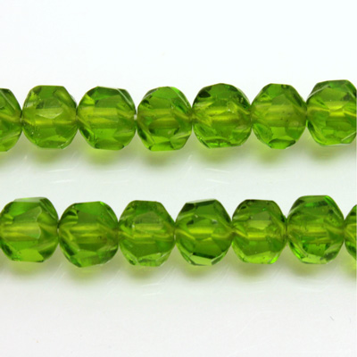 Czech Glass Fire Polished Bead - Rondelle Disc 6x5MM OLIVINE