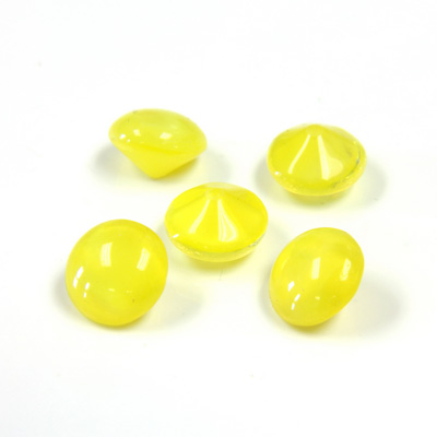 Glass Point Back Buff Top Stone Opaque Doublet - Round 40SS YELLOW MOONSTONE