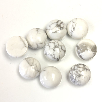 Gemstone Cabochon - Round 09MM WHITE HOWLITE