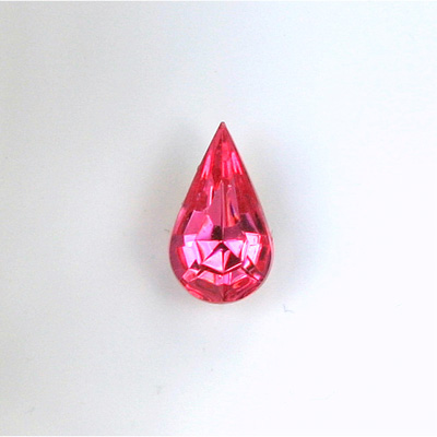 Glass Point Back Foiled Tin Table Cut (TTC) Stone - Pear 13x7.8MM ROSE