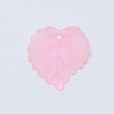 German Plastic Carved Leaf with Hole 16MM MATTE ROSE