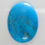 Gemstone Cabochon - Oval 40x30MM HOWLITE DYED TURQUOISE