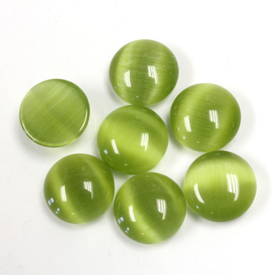 Fiber-Optic Cabochon - Round 10.8MM CAT'S EYE OLIVE