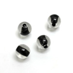 Plastic Bead - Color Lined Smooth Large Hole - Round 10MM CRYSTAL JET