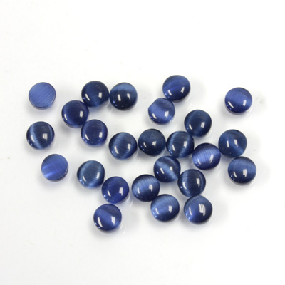 Fiber-Optic Cabochon - Round 04.5MM CAT'S EYE NAVY BLUE