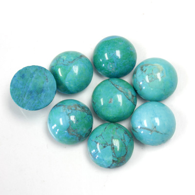 Gemstone Cabochon - Round 10MM HOWLITE DYED CHINESEE TURQ