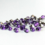 Plastic Point Back Foiled Chaton - Round 3MM AMETHYST