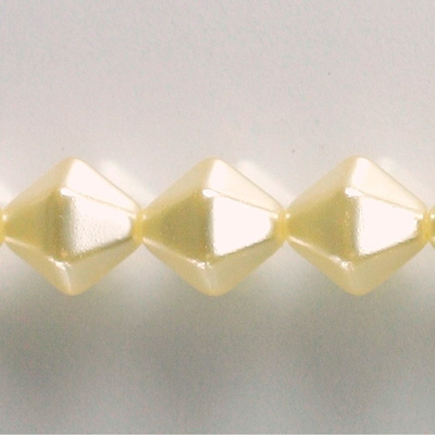 Czech Glass Pearl Bead - Hex/Lantern 12MM WHITE 70401