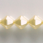 Czech Glass Pearl Bead - Hex/Lantern 12MM WHITE 70401