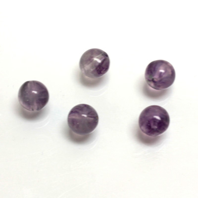 Plastic  Bead - Mixed Color Smooth Round 08MM LIGHT AMETHYST SILK