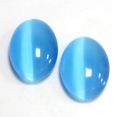 Fiber-Optic Cabochon - Oval 25x18MM CAT'S EYE AQUA