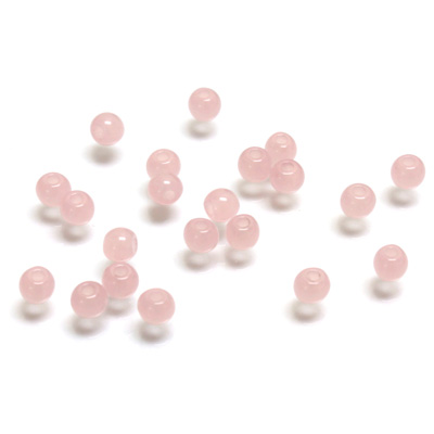 Plastic  Bead - Mixed Color Smooth Round 04MM ROSE QUARTZ