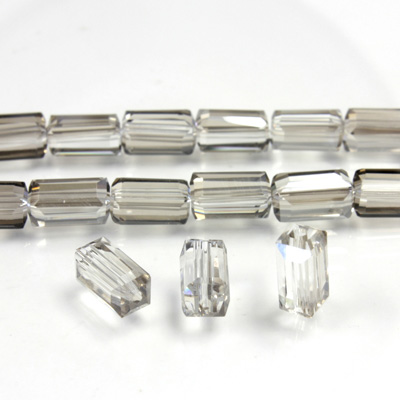 Chinese Cut Crystal Bead - Rectangle 08x4x4MM GREY LUMI COAT