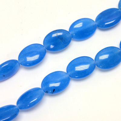 Gemstone Bead - Smooth Flat Oval 14x10MM Dyed QUARTZ Col. 12 CALCEDON