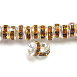 Czech Rhinestone Rondelle - Round Wavy 05MM TOPAZ-SILVER