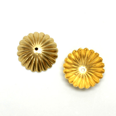 Brass Corrugated Bead Cap 12MM RAW Unplated