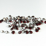 Plastic Point Back Foiled Chaton - Round 2MM GARNET