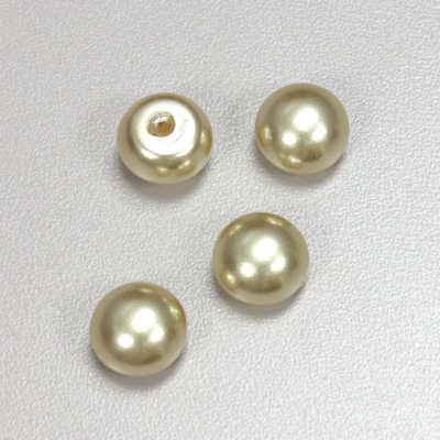 Glass High Dome Cabochon Pearl Dipped - Round 12MM LT OLIVE