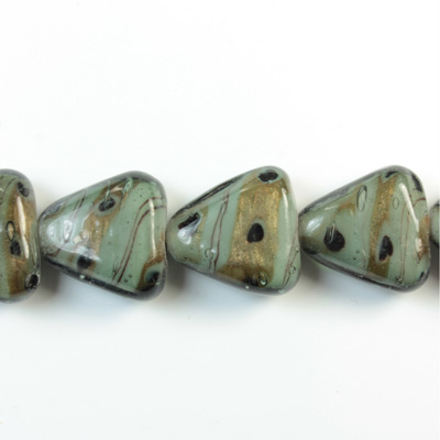 Glass Lampwork Bead - Triangle 17MM QUARTZ AGATE GREY