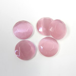 Fiber-Optic Flat Back Stone with Faceted Top and Table - Round 11MM CAT'S EYE LT PINK