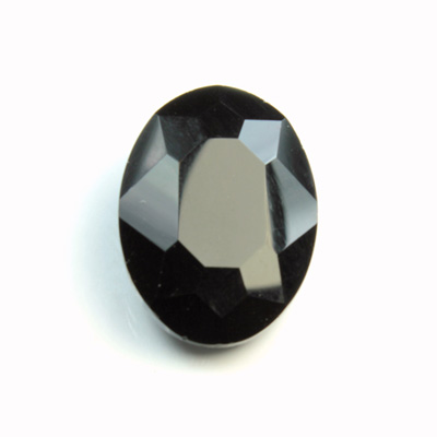Cut Crystal Point Back Fancy Stone Unfoiled - Oval 30x22MM JET