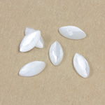 Fiber-Optic Flat Back Stone with Faceted Top and Table - Navette 10x5MM CAT'S EYE WHITE
