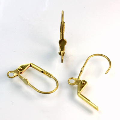 Brass Earwire 18MM Leverback with a 03MM Flat Round Pad with Open Loop