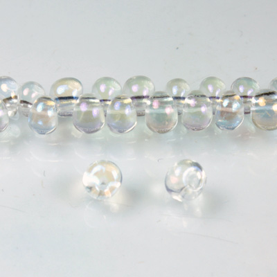 Preciosa Czech Glass Drop Seed Bead - 5/0 CRYSTAL/AB 58205