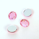 Plastic Flat Back Foiled Rose Cut Rhinestone - Oval 12x10MM ROSE