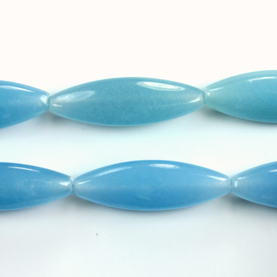 Gemstone Bead Smooth Navette 29x10MM Dyed QUARTZ Col. 12 CALCEDON